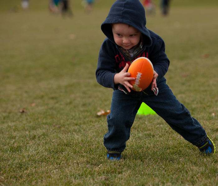 Little football player