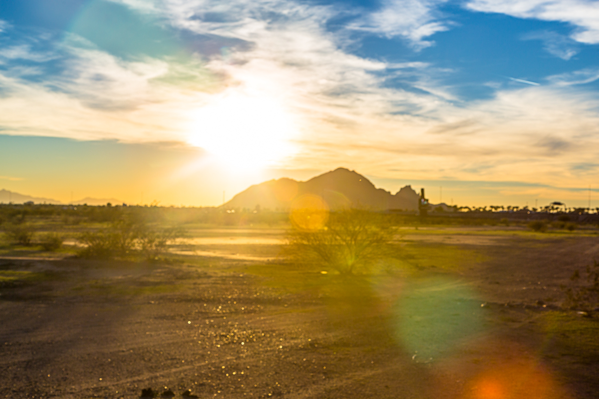 Sunset Over a Mountain